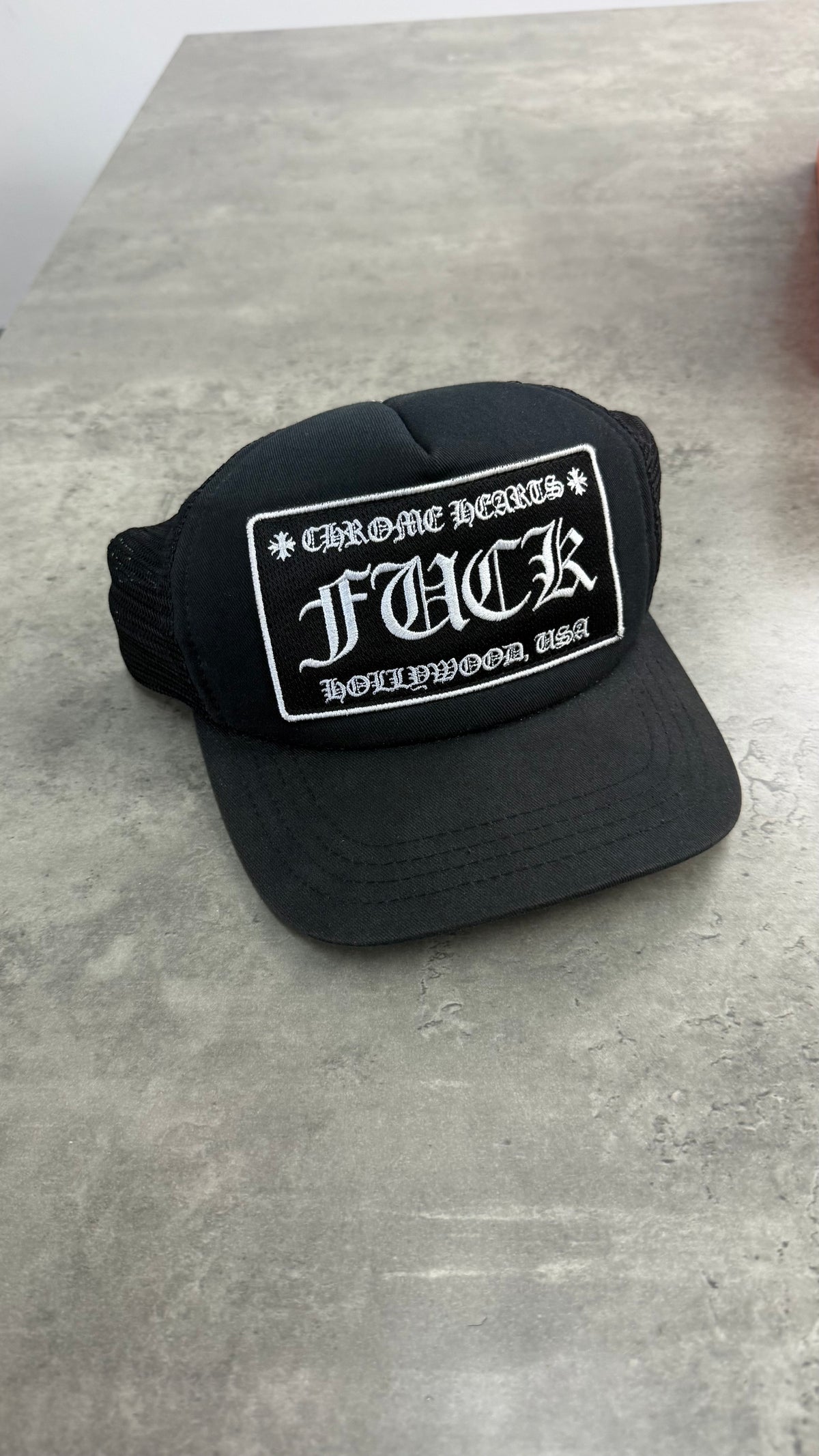 CHROME HEARTS “FUCK HOLLYWOOD” CAP - BLACK