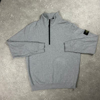 STONE ISLAND GREY 1/4 ZIP JUMPER - XL ( FITS L )
