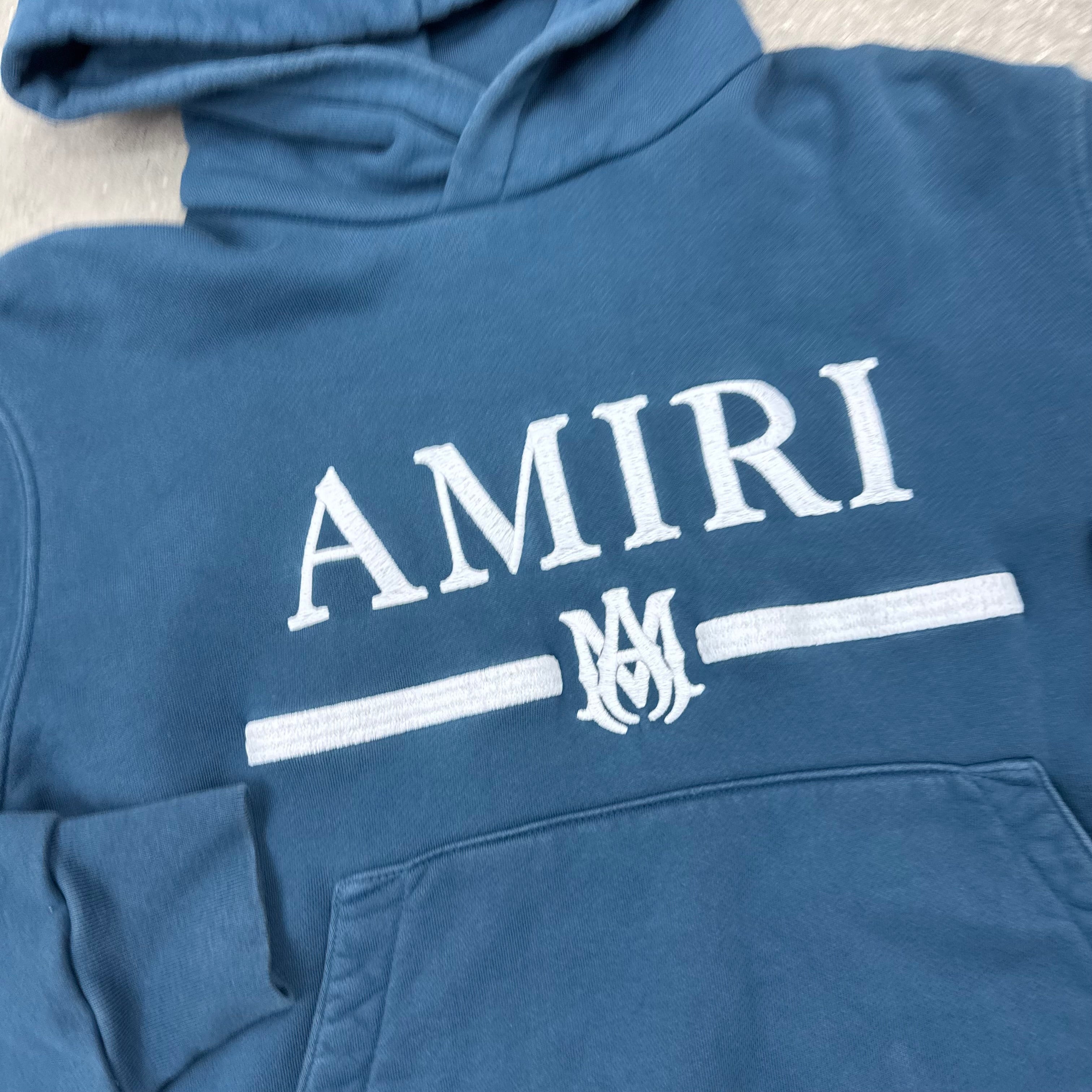 AMIRI MA LOGO TEAL HOODIE - (S)