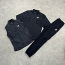 ASICS ROAD GILET, PERFORMANCE 1/4 ZIP TOP & CORE PANT 3 PIECE SET - BLACK