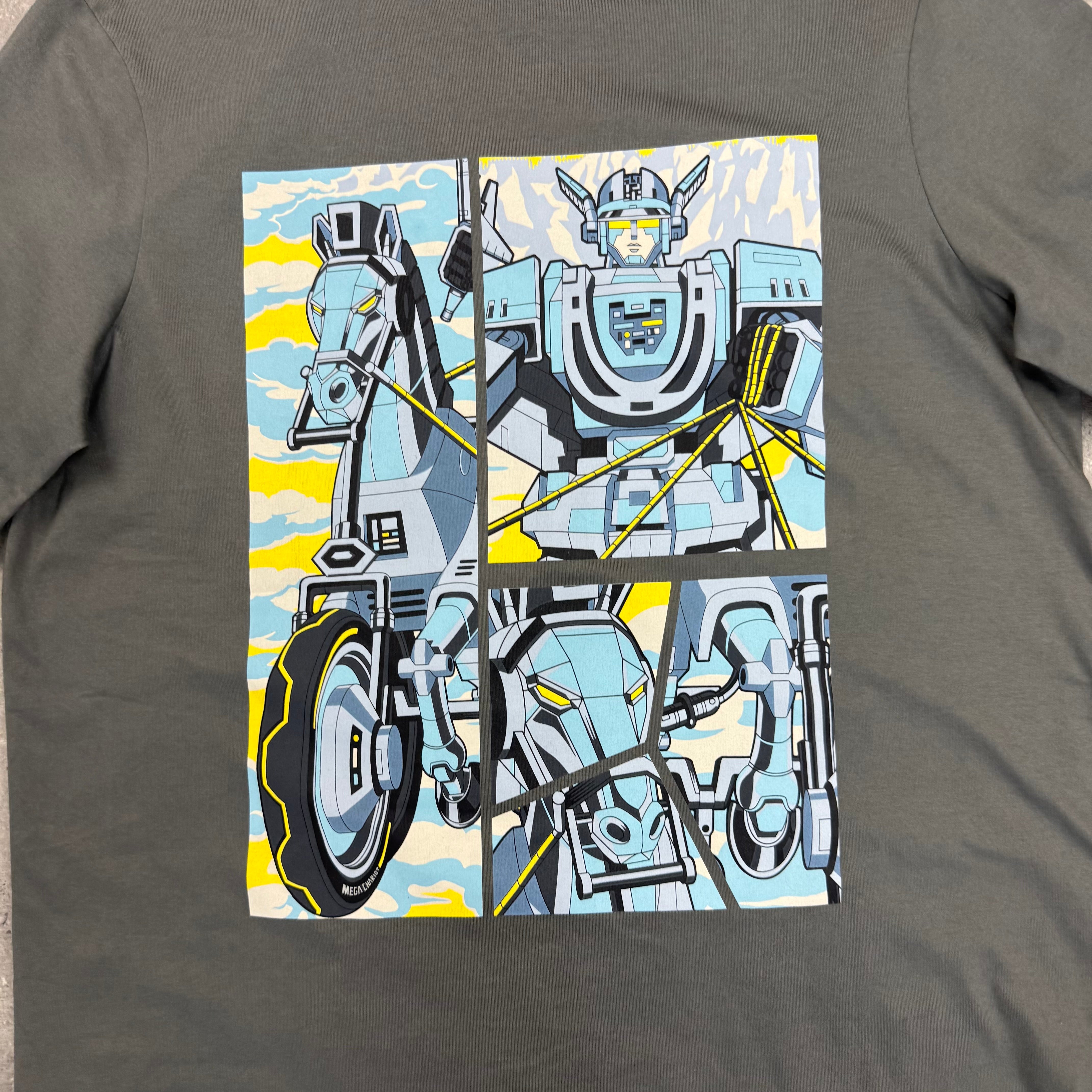 HERMES GRAPHIC T-SHIRT GREY - (S)