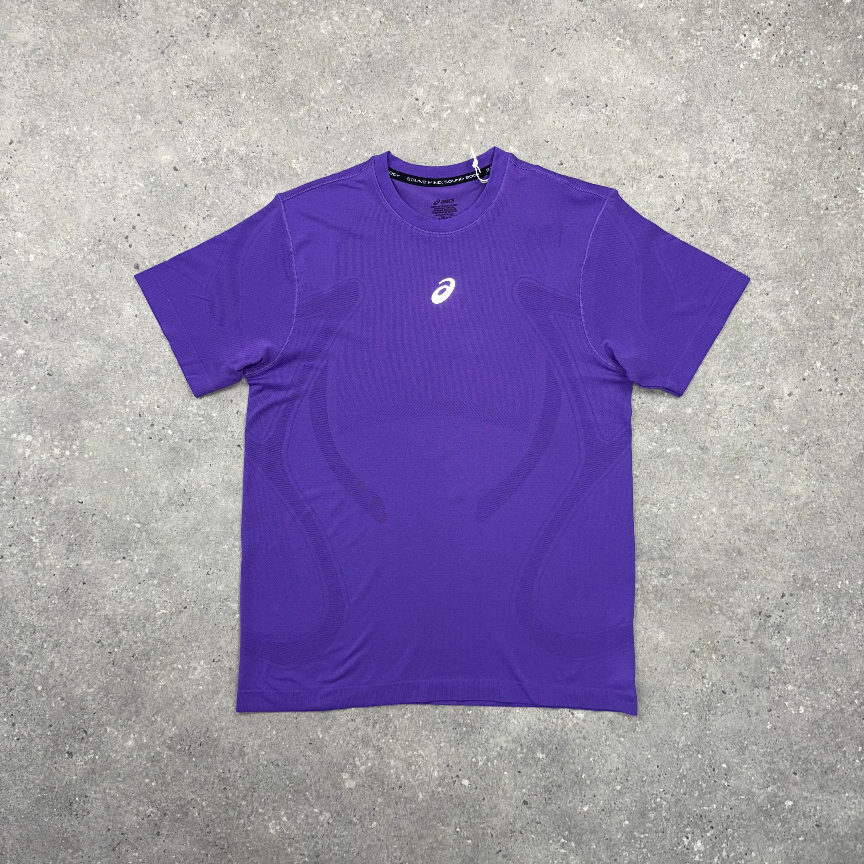 ASICS ROAD SEAMLESS T-SHIRT & SHORT SET - PURPLE/BLACK