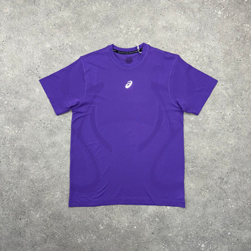 ASICS ROAD SEAMLESS T-SHIRT & SHORT SET - PURPLE/BLACK
