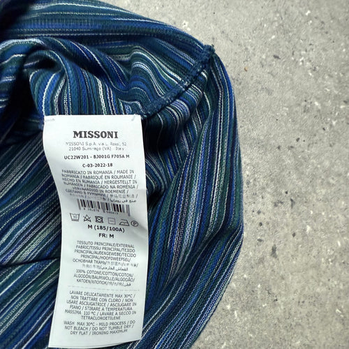 MISSONI POLO T-SHIRT BLUE/GREEN - (M)