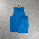 ASICS CORE VEST & SHORT SET - AEGEAN BLUE