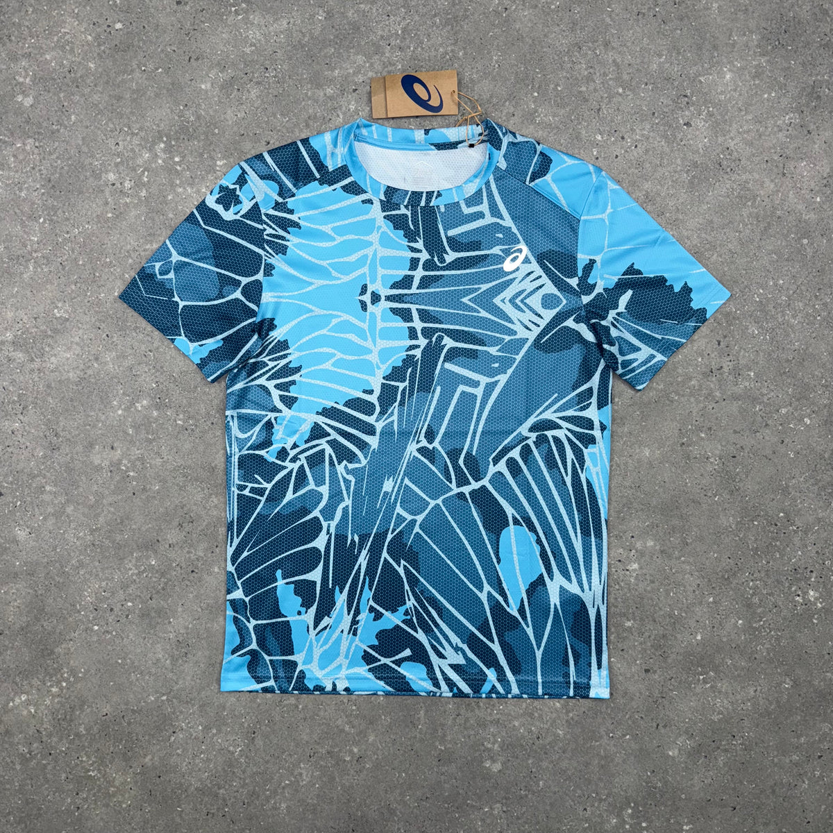 ASICS ARTIC SKY T-SHIRT & PANEL SHORTS SET - BLUE / GREY
