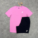 ASICS CORE T-SHIRT & SHORT SET - BUBBLEGUM PINK / BLACK