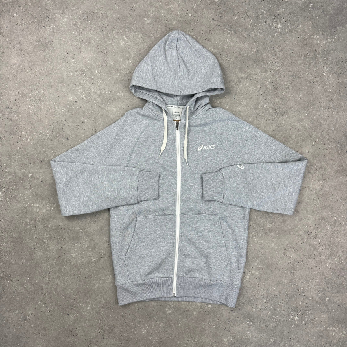 ASICS FLEECE FULL ZIP HOODIE - GREY