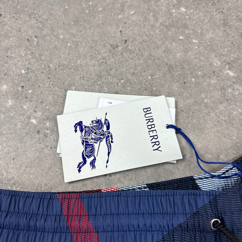 BURBERRY CHECK SWIM SHORTS - NAVY