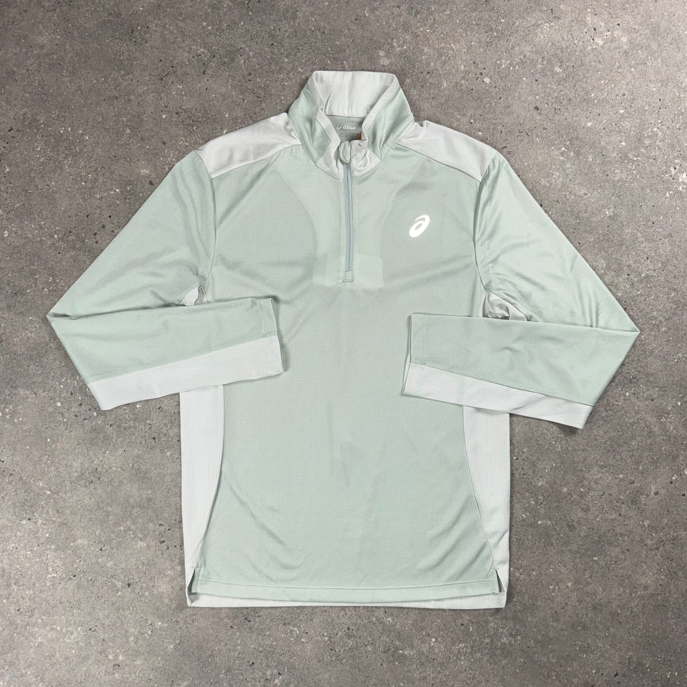 ASICS TWO TONE ZIP TOP - JADE/GREY