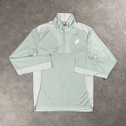 ASICS TWO TONE ZIP TOP - JADE/GREY