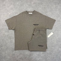ESSENTIALS SS25 - T-SHIRT & SHORT SET - HEATHER GREY
