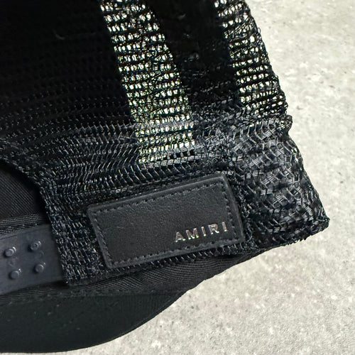 AMIRI BLACK MA LOGO TRUCKER CAP