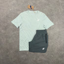 ASICS FOWARD T-SHIRT & PANEL SHORTS SET - COLD MOSS / GREY