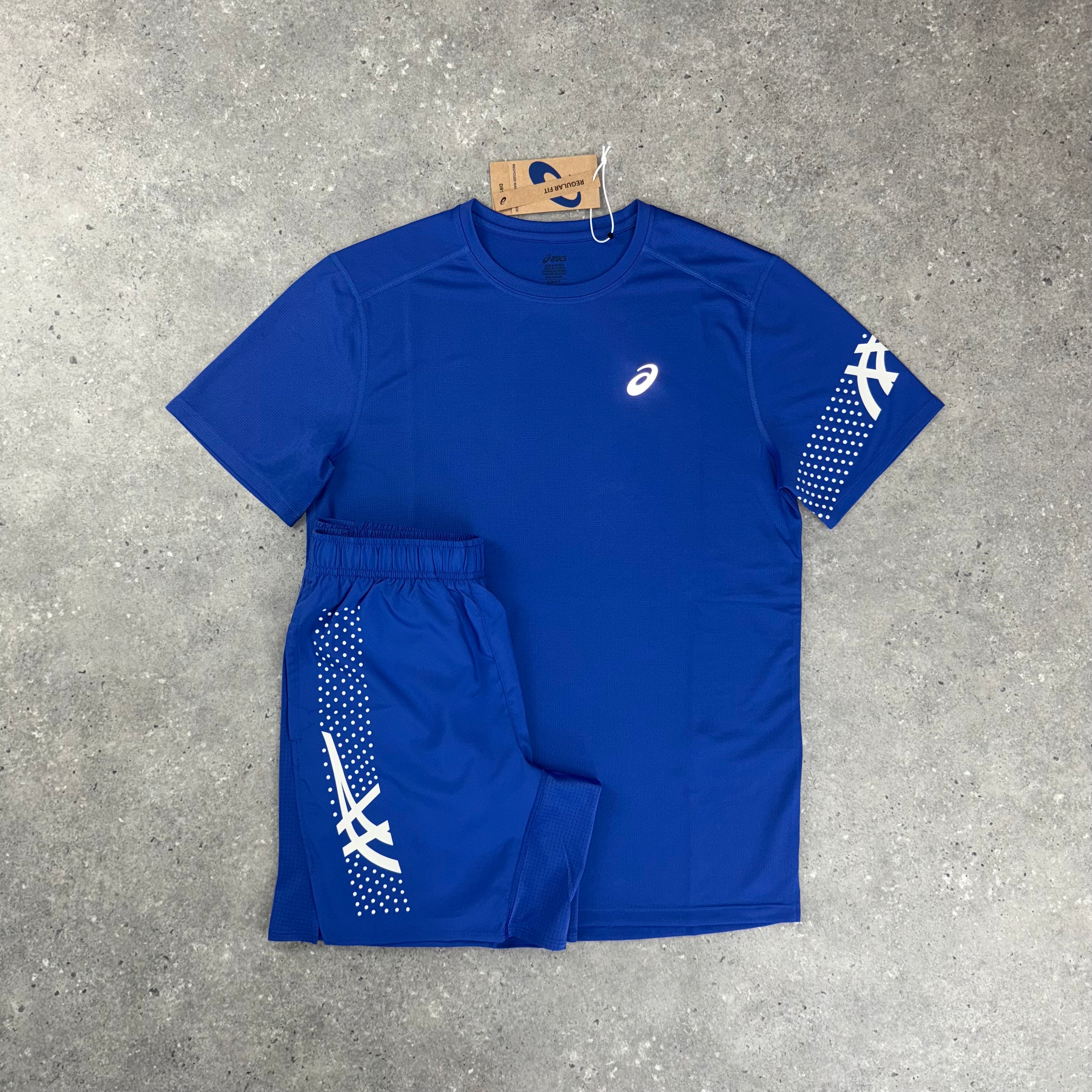 ASICS ICON T-SHIRT & SHORT SET - DARK COBALT