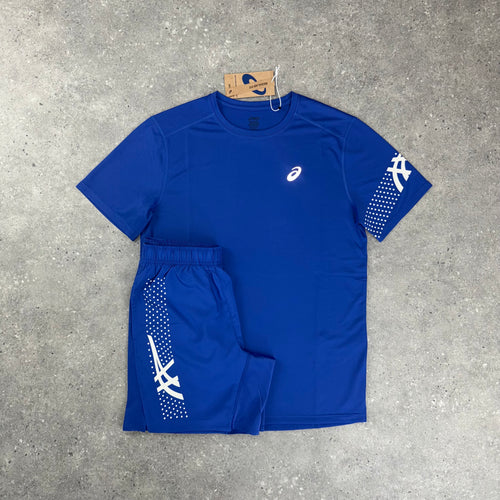 ASICS ICON T-SHIRT & SHORT SET - DARK COBALT