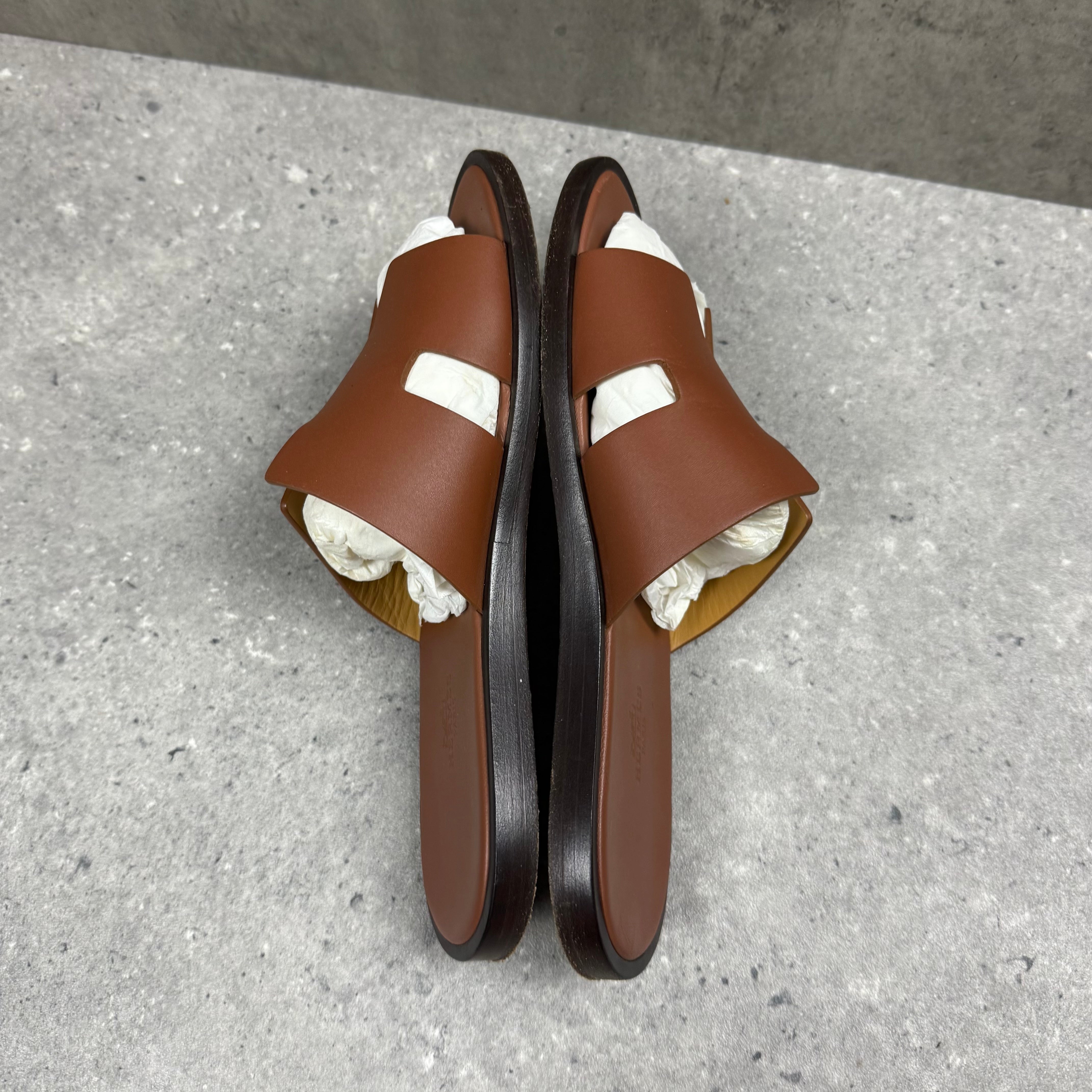 HERMES SANDALS BROWN - (EU39.5 / UK5.5)