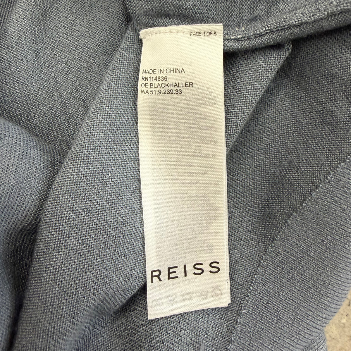 REISS 1/4 ZIP TOP - S (FITS XS)