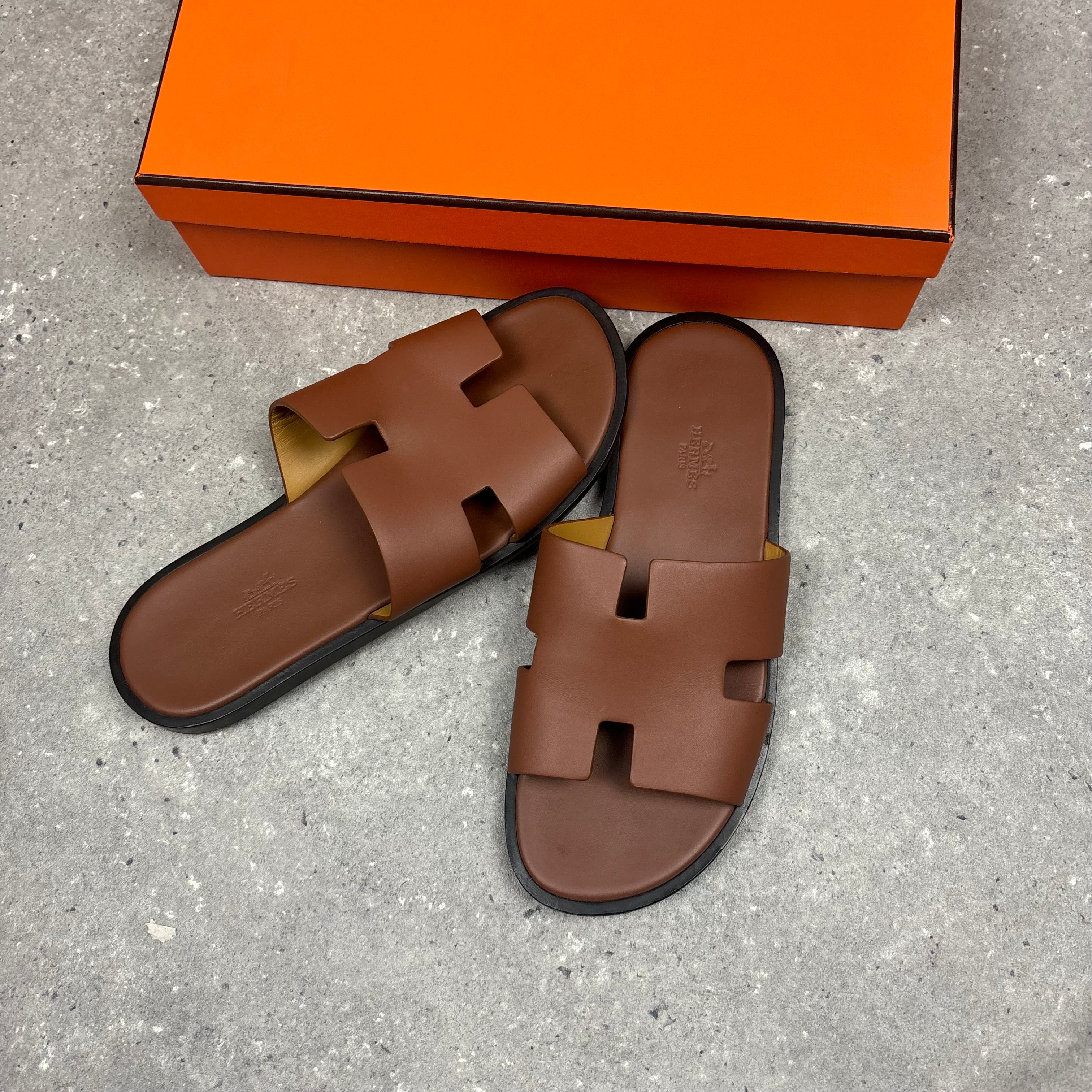 HERMES SANDALS BROWN - (EU40.5 / UK6.5)