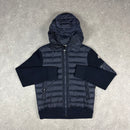 MONCLER TRICOT CARDIGAN HYBRID DOWN KNIT JACKET - (M)