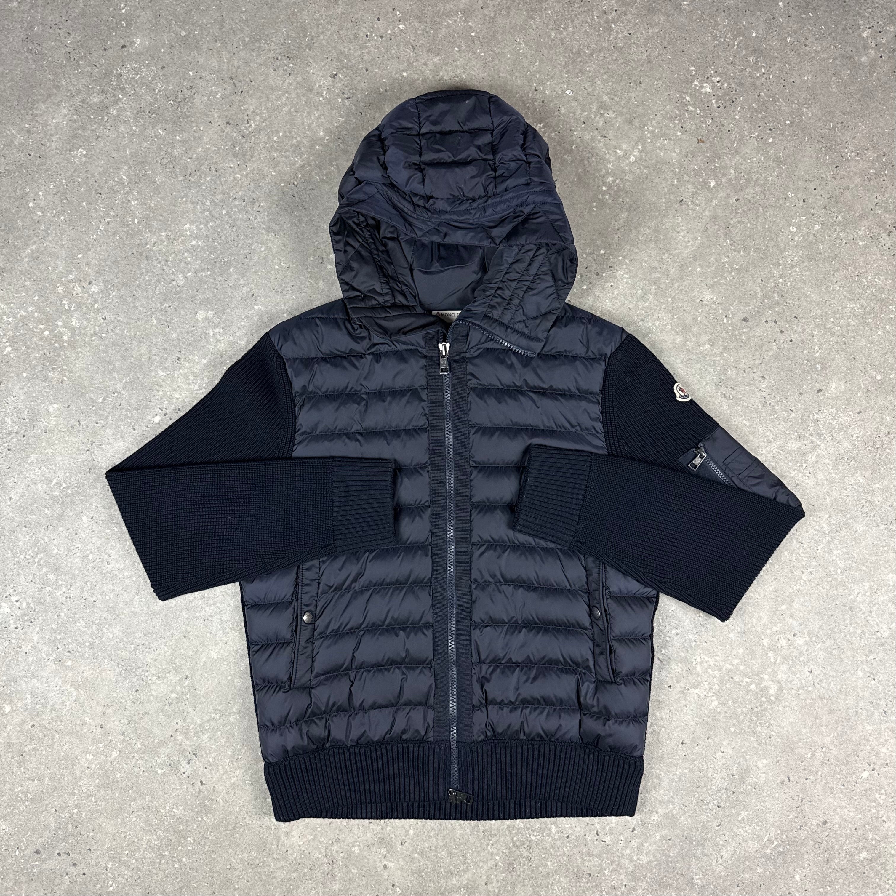 MONCLER TRICOT CARDIGAN HYBRID DOWN KNIT JACKET - (M)