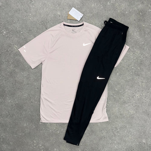 NIKE ADV STRIDE T-SHIRT & PANT SET - PINK FOAM / BLACK