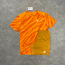 ASICS ALL OVER T-SHIRT & SHORT SET - YAMABUKI ORANGE / SANDSTORM