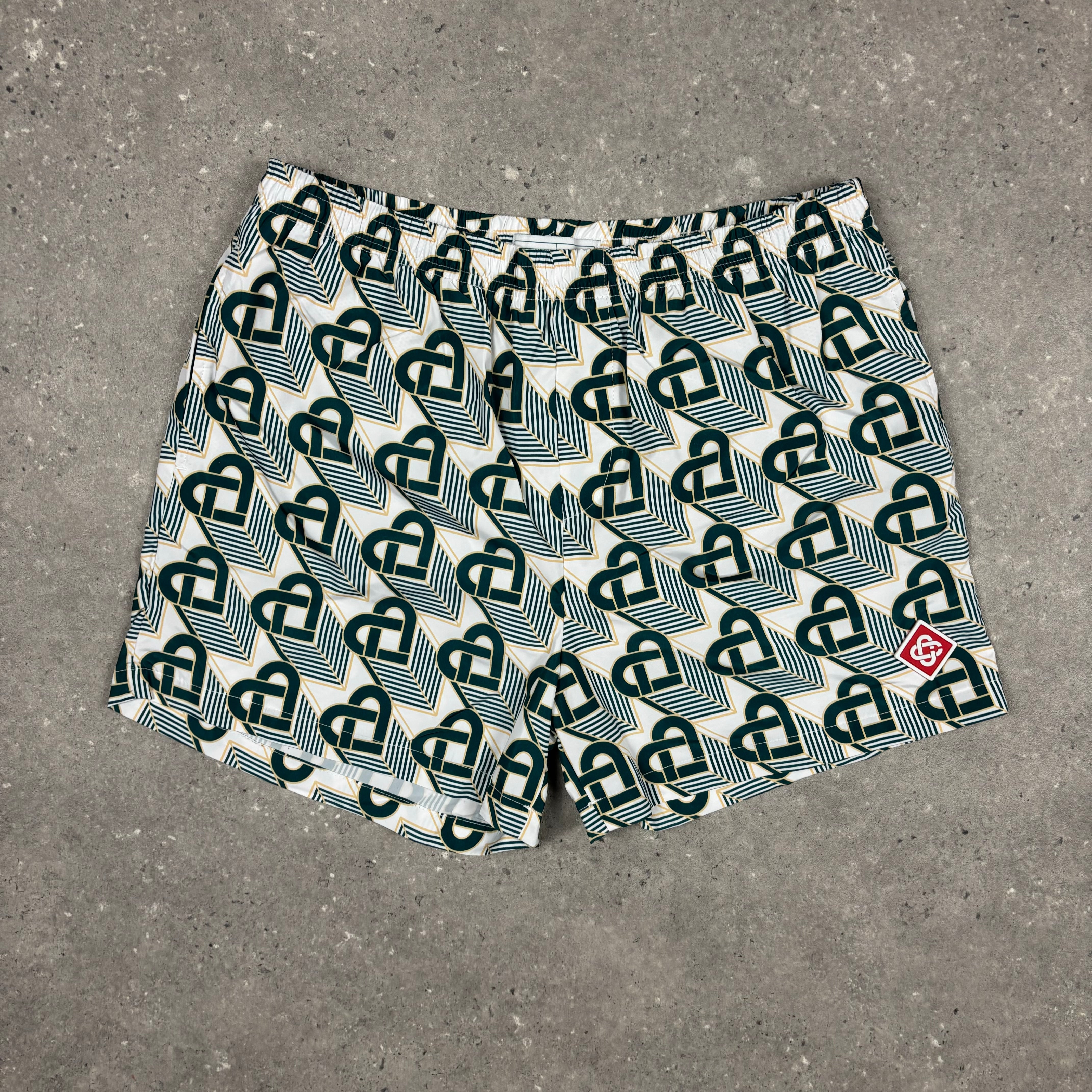 CASABLANCA GREEN HEARTS SWIM SHORTS