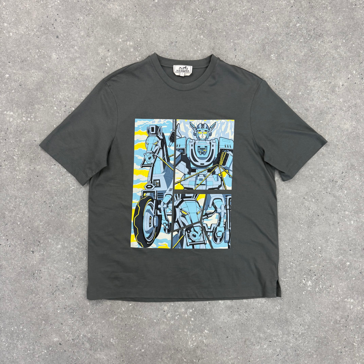 HERMES GRAPHIC T-SHIRT GREY - (S)