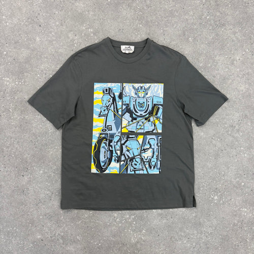 HERMES GRAPHIC T-SHIRT GREY - (S)