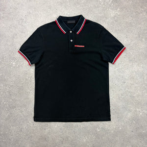 PRADA POLO T-SHIRT BLACK - (M)