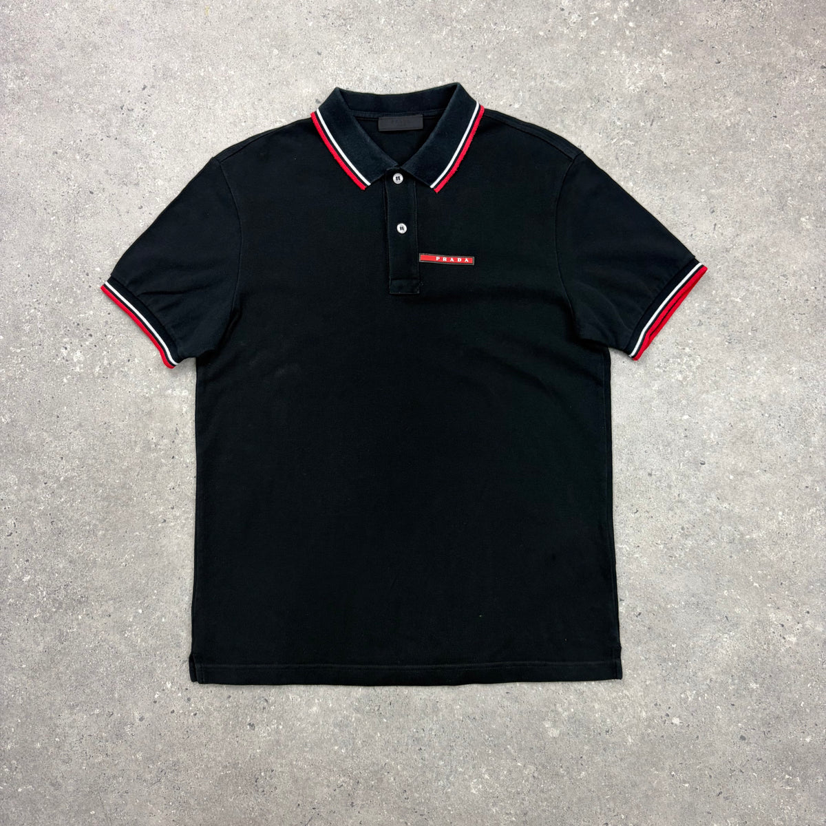 PRADA POLO T-SHIRT BLACK - (M)