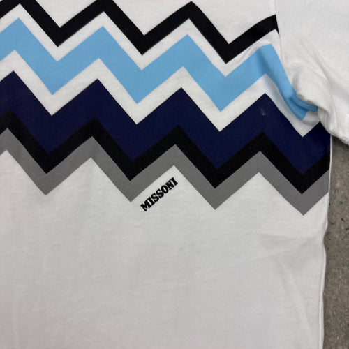 MISSONI ZIGZAG T-SHIRT WHITE/BLUE - (XS)
