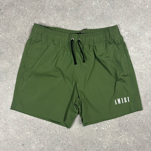 AMIRI MILITARY GREEN SWIM SHORTS