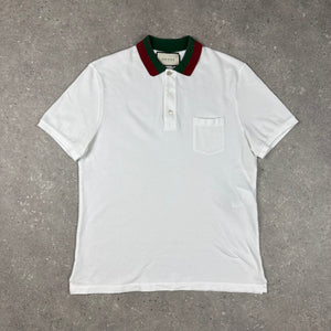 GUCCI POLO T-SHJIRT WHITE - XL (FITS L)