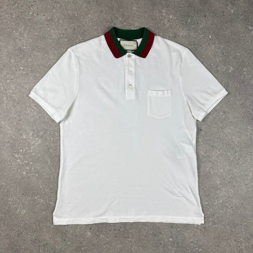 GUCCI POLO T-SHJIRT WHITE - XL (FITS L)