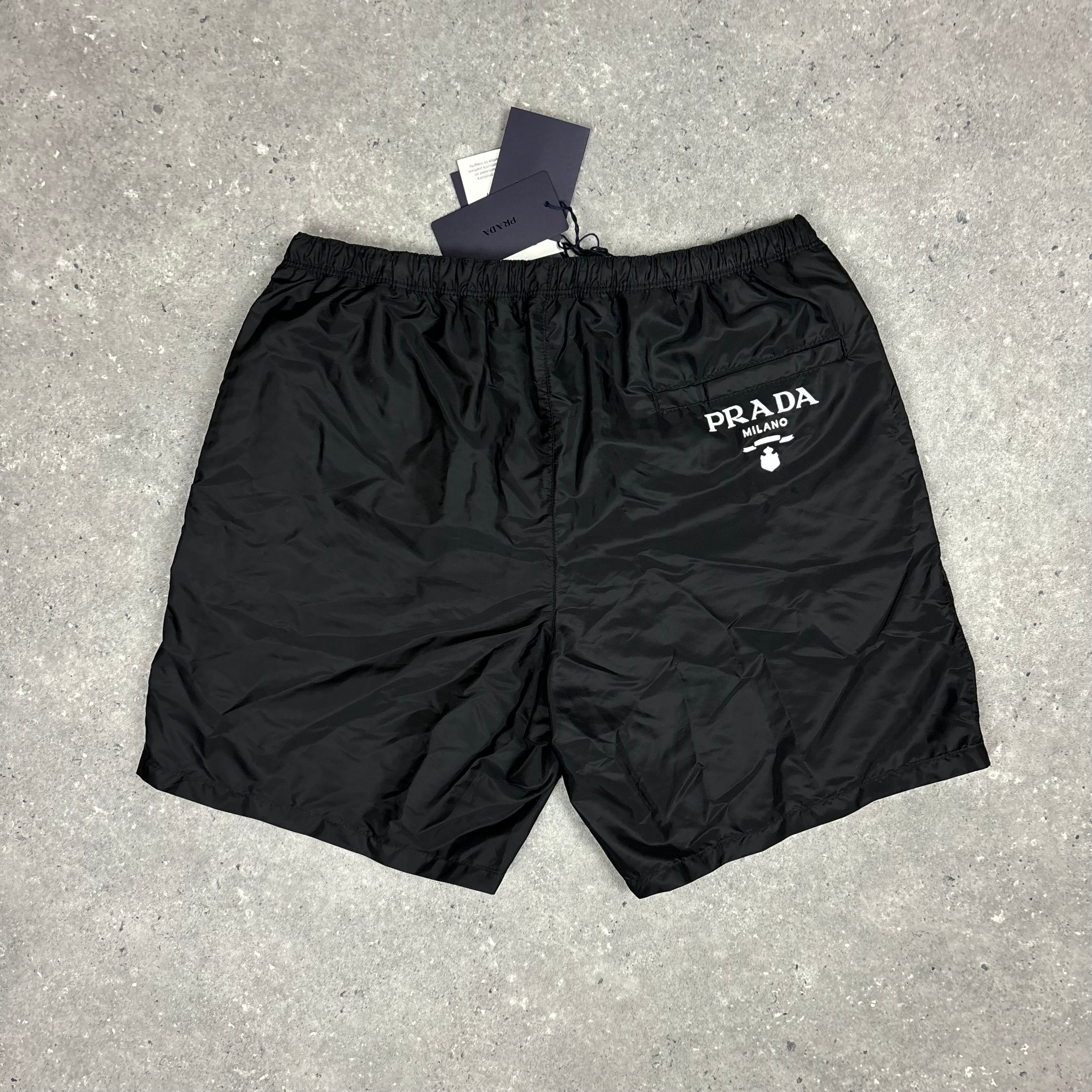 PRADA MILANO SWIM SHORTS BLACK - (M)