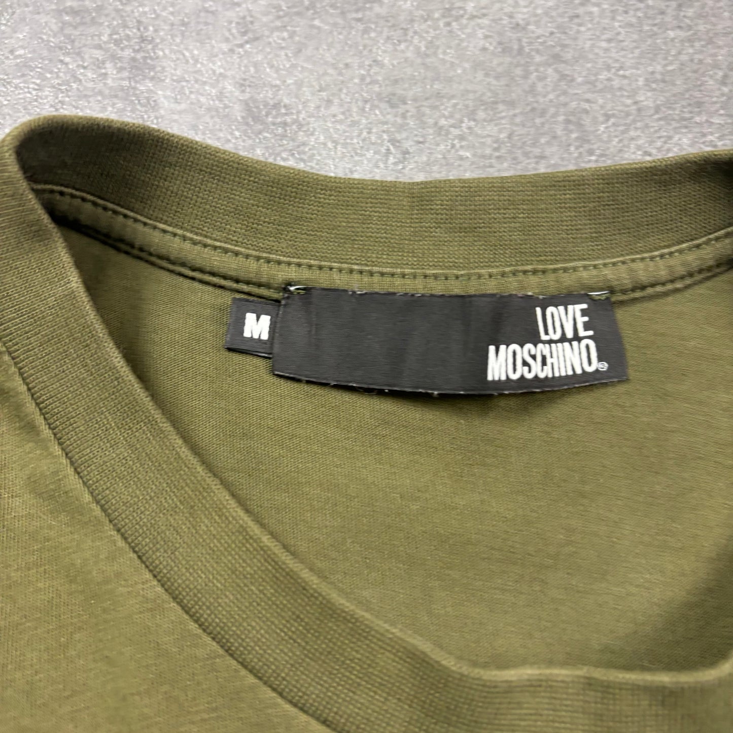 MOSCHINO T SHIRT - KHAKI (FITS S/M)