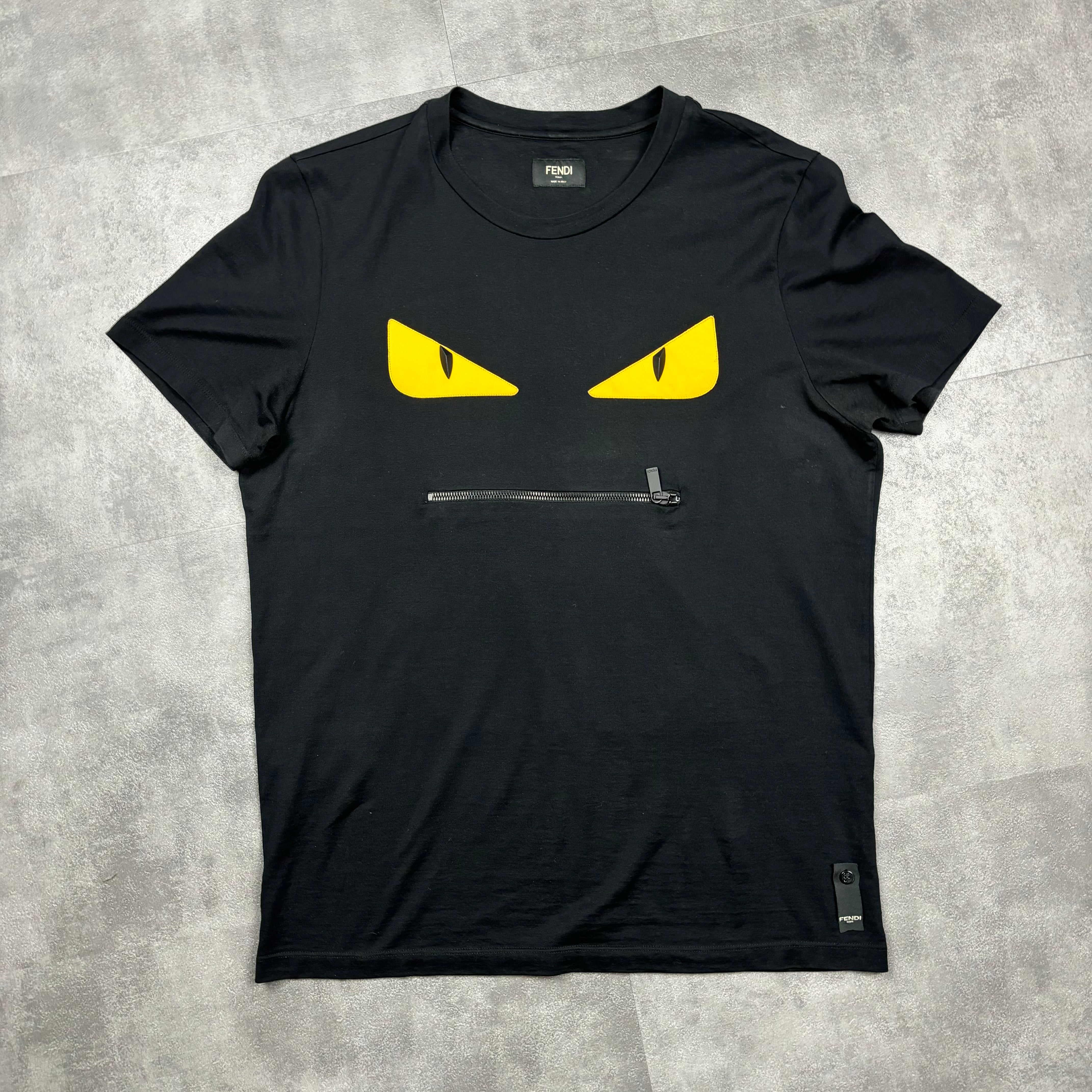 Fendi yellow eye t shirt online