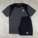 ASICS ROAD T-SHIRT & 7” CORE SHORTS SET - BLACK/GREY