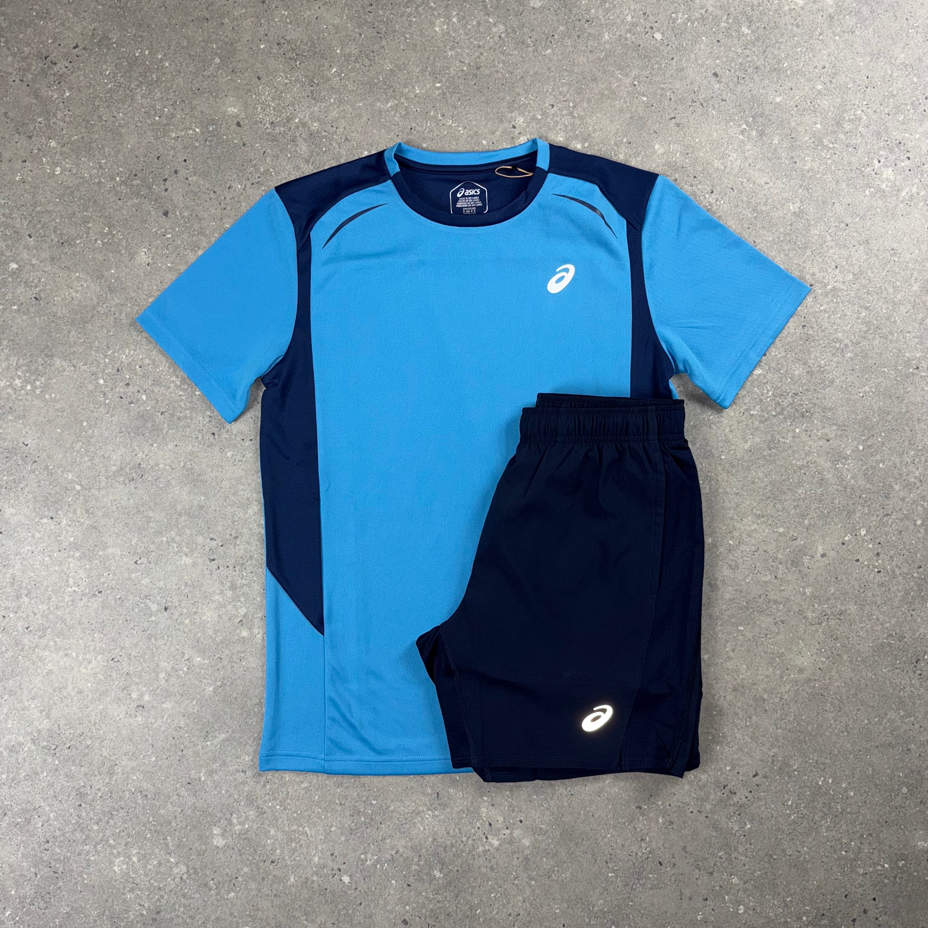ASICS CURVED SEAM T-SHIRT & 7" ICON SHORTS - NAVY / BLUE
