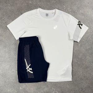 ASICS ICON T-SHIRT & 7" SHORTS - WHITE / NAVY