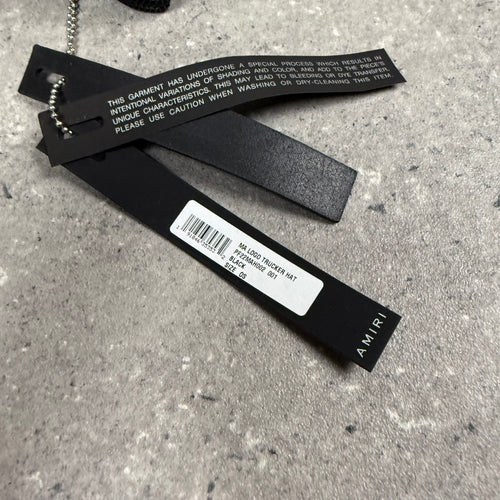AMIRI BLACK MA LOGO TRUCKER CAP