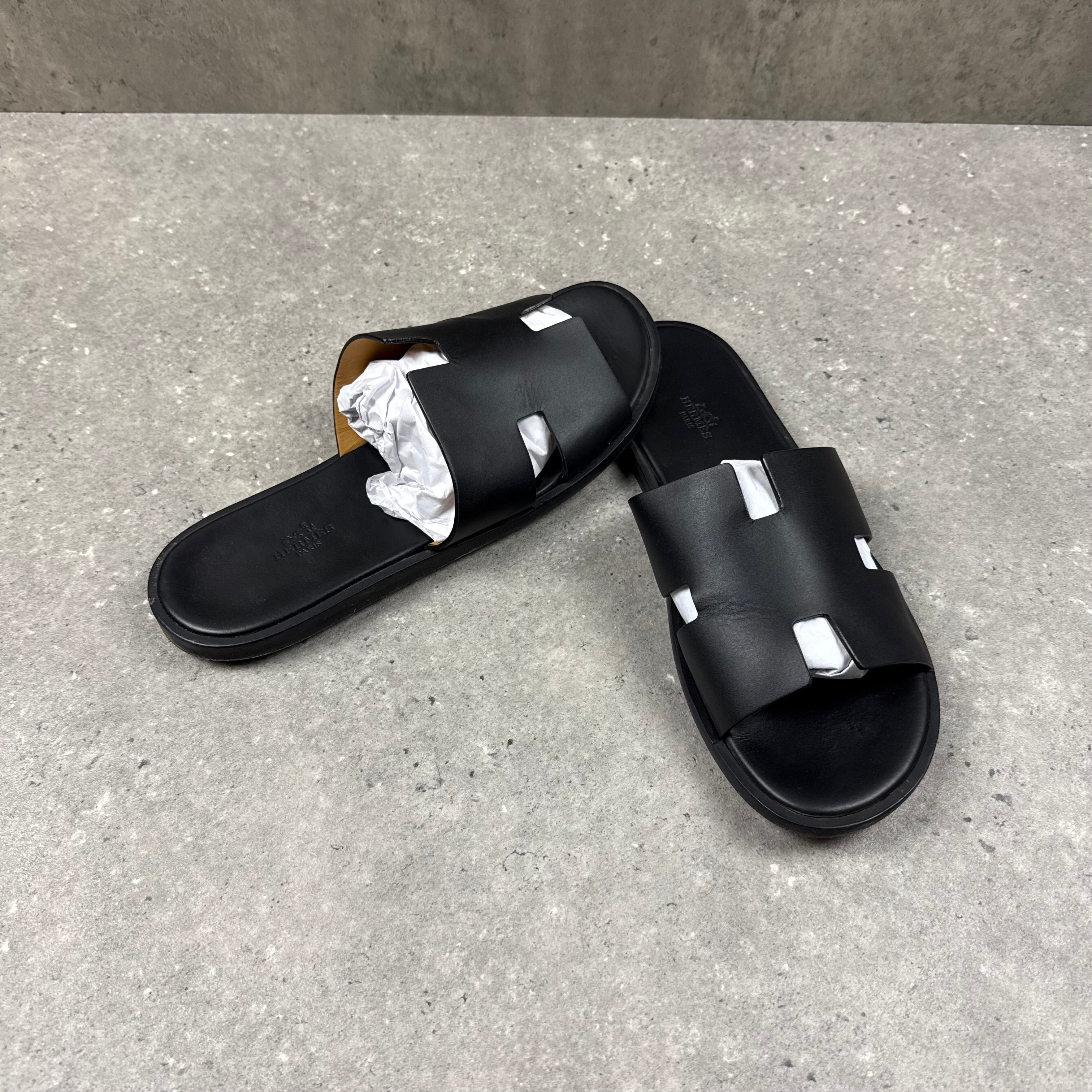 HERMES IZMIR SANDALS BLACK  - (EU43 / UK9)