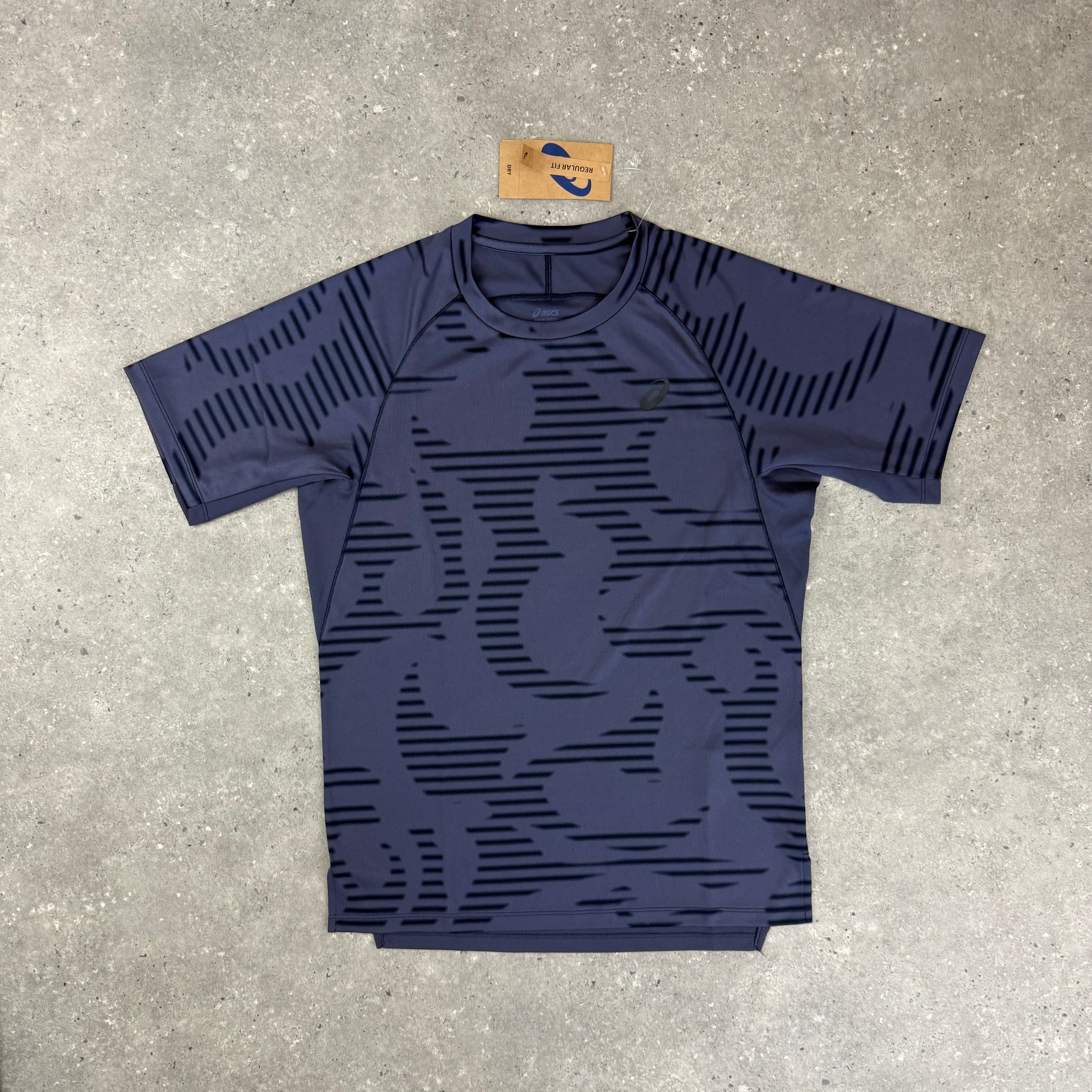 ASICS ALL OVER T-SHIRT - NAVY/INDIGO