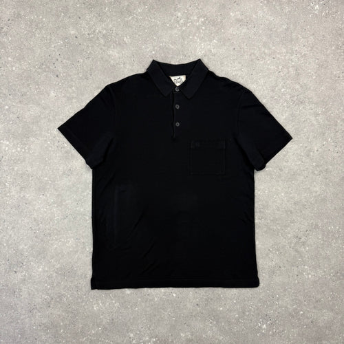 HERMES “H” POLO T-SHIRT BLACK - (S)
