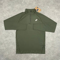 ASICS PERFORMANCE 1/4 ZIP TOP - MANTLE GREEN