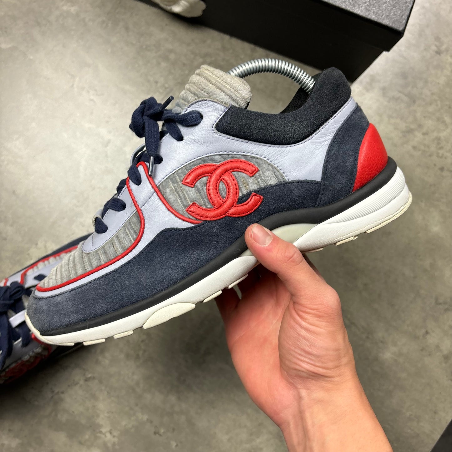 CHANEL RUNNERS "NAVY VELVET" (FITS 6/6.5)