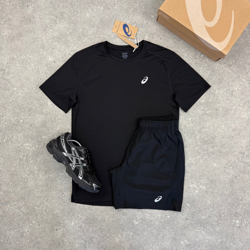 ASICS CORE T-SHIRT & SHORT SET - BLACK