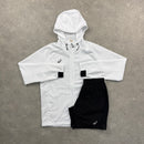 ASICS SPIRAL WINDRUNNER JACKET & SHORT SET - WHITE / BLACK